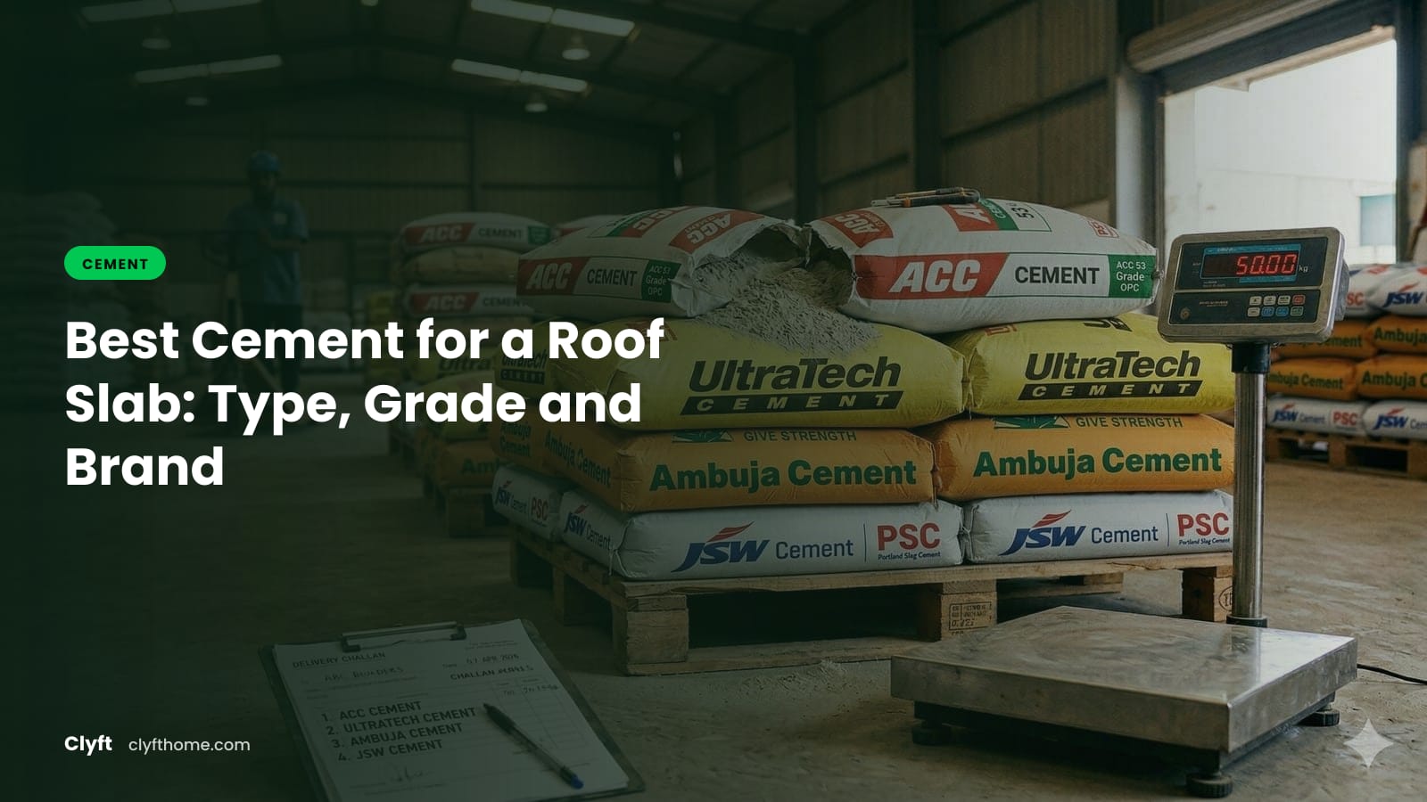 Choosing cement for a roof slab